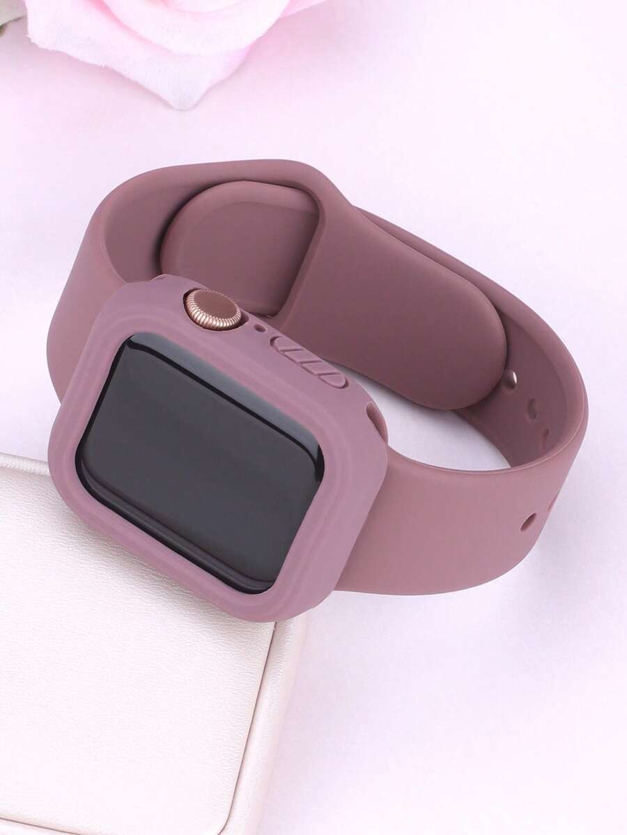 2合1運動矽膠錶帶與錶殼，相容 40mm、41mm、42mm、44mm、45mm、46mm 與 49mm 尺寸，柔軟舒適鉚接矽膠錶帶搭配防震鏤空矽膠保護殼，相容 Series Ultra/12/11/10/9/8/7/6/5/4/SE 機型，防水運動錶帶與錶殼套組，男女適用
