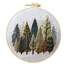 Beginner's Natural Landscape Embroidery Set, Tree Embroidery Beginner's Set DIY Cross Needle Set, Suitable For Beginners Printing, Sewing, Art Crafts Painting, Home Decoration Needle Art - A - View 6