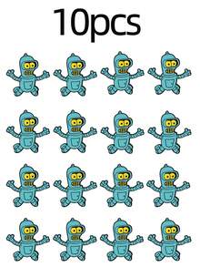 10/20/30/40/50pcs Cartoon Robot Brooch Classic Design High Recognition Small Exquisite Texture Durable Aesthetic Pin For Clothing Backpack Collar Unique Style Suitable For Collection Gift Niche Lapel Pin - Multicolor - View 9