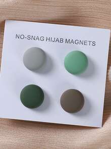 4pairs/Set Matte Color Magnet Pins - Green - View 13