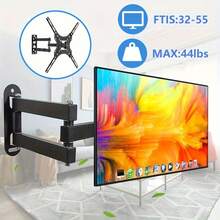 Full Motion TV Wall Mount, Suitable For Most 32-55 Inch TVs, Max VESA 400 X 400mm, With Swivel, Tilt, Extend And Horizontal Adjustment Functions, Supports Up To 55 Lbs - Multicolor - View 5