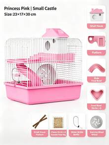 1pc Large Luxury 2-Tier Hamster Cage With Stand, Portable Indoor/Outdoor Hamster Habitat, Spacious Pet Home Set - one-size - View 4