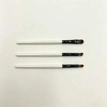 3Pcs Eyeshadow Makeup Brush Set Soft Synthetic Bristles White Handle Eyebrow Blending Detail Brushes For Eye Cosmetic - White - View 9