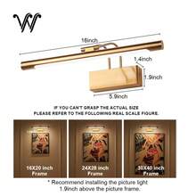 wamblz Wireless Rechargeable Picture Light With Remote Control, Three-Color Changing, Dimmable Timer Battery Operated Wall Light CRI90+, Suitable For Bedrooms, Living Rooms, Studies, Hallways, And Gallery Golden - B-gold - View 6