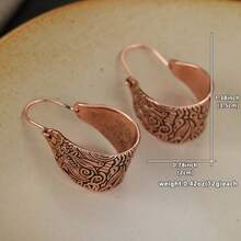 Gmzalx Women's Vintage Bohemian Carved Hoop Earrings, Pattern Accessory, Suitable For Daily Wear, Casual Occasions And Holiday Parties - Bronze - View 3