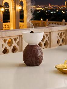 1pc Creative Resin Incense Burner With Lifelike Wood Grain. Refined Modern Design, Great Desktop Decor For Meditation, Yoga, Home, Tea Room And Hotel. Creates Soothing Aroma, Perfect For Festivals, Parties And Unique Gifts. - Incense Burner - View 6