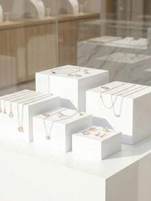 1/6pcs Acrylic Buffet Display Stand, Food Display Riser, Hollow Bottom Dessert Square Box, White Cube Desktop Storage Organizer, Suitable For Party, Wedding And Other Holiday Dessert And Cake Display - Multicolor - View 2