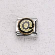 1PC Blue Enamel Italian Modular Charm, Star Moon Evil Eye Whale Pattern, Stainless Steel Link, DIY Bracelet Jewelry Making - Module 1 - View 8