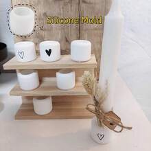 SILIKE LUFEI 1 buah Cetakan Silikon Tempat Lilin Halus Klasik DIY Kerajinan Tangan Tempat Lilin Teh Cetakan Tempat Lilin Resin Epoksi Plester Beton Dekorasi Rumah Dekorasi Meja - cetakan silikon - View 1