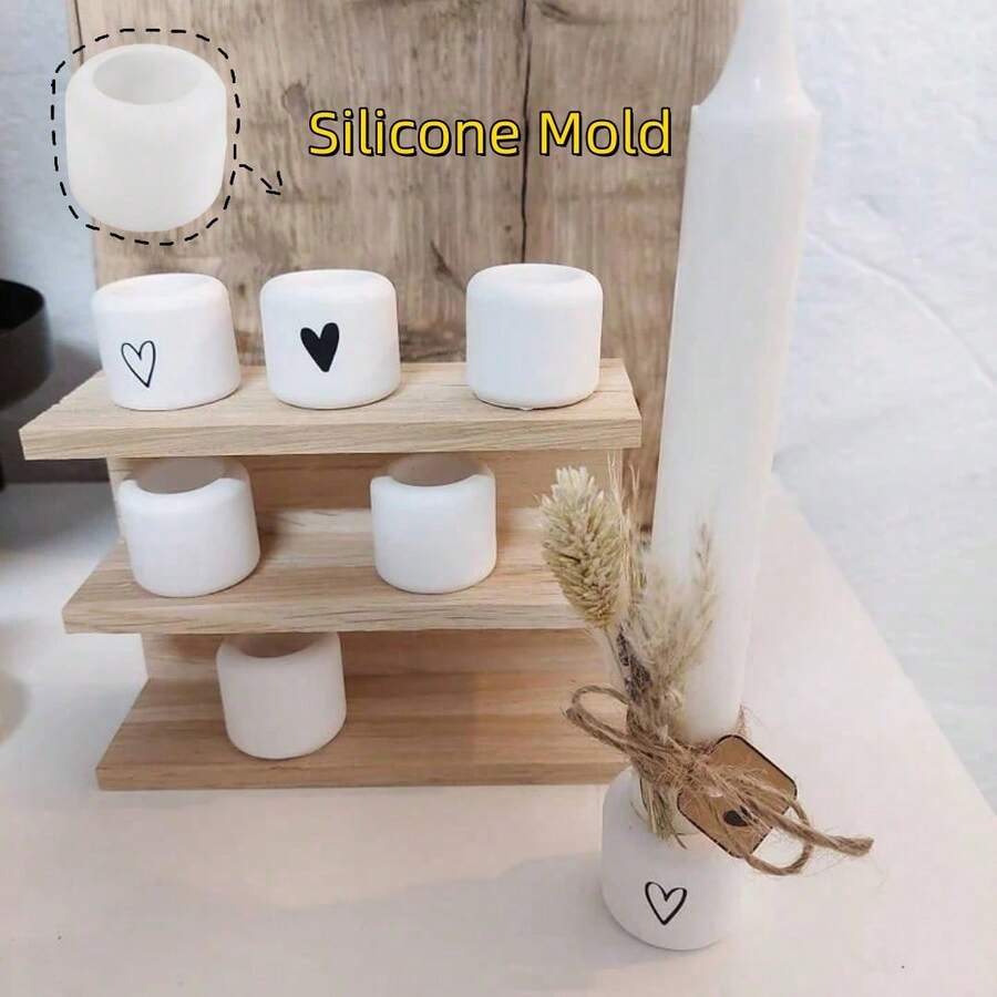 SILIKE LUFEI 1 buah Cetakan Silikon Tempat Lilin Halus Klasik DIY Kerajinan Tangan Tempat Lilin Teh Cetakan Tempat Lilin Resin Epoksi Plester Beton Dekorasi Rumah Dekorasi Meja - cetakan silikon - View 1