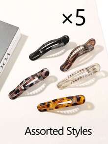 5pcs/1pc Leopard-Print Duckbill Hair Clips – Suitable For Home Hairstyling, Business Trips, Commuting, Vacations, As Well As Use In Hair Salons, Beauty Parlors, Or Medical Aesthetic Clinics. - Multicolor - View 13