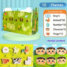 Montessori Busy Book Set, Farm & Transportation Themed Toddler Activity Book With Reusable Stickers, Educational Kids Gift - Multicolor - View 2