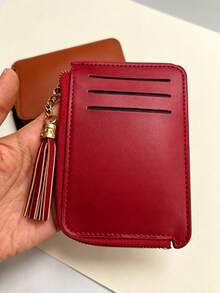 Minimalist Solid Color Pendant Card Holder, Creative Decorative Zipper Pouch, Ultra-Thin Portable Coin Storage Bag, Student Multi-Slot ID Card Holder - Multicolor - View 7