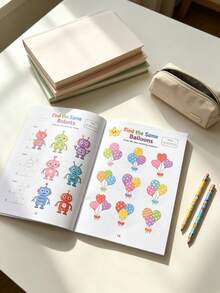 Children's Matching Educational Learning Book, Line Matching Practice Workbook, Observation Training Activity Manual, Home Learning Supplies, Back To School Learning Materials, Teacher Classroom Reward Notebook, Christmas/New Year Holiday Learning Gift - Multicolor - View 7