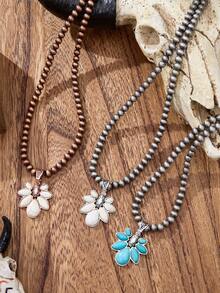 luodee Western Vintage Country Style Beaded Turquoise Necklace, Bohemian For Women, Versatile Jewelry Accessory For Cowgirls, Women's Gift - Multicolor - View 6