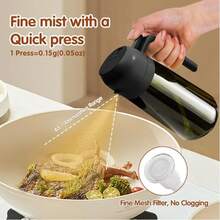 TrendPlain Original 16oz/470ml Olive Oil Dispenser Bottle, Kitchen Gadget & Air Fryer Accessory, Cooking Olive Oil Spray Bottle With Stickers (Black, Green) - View 2