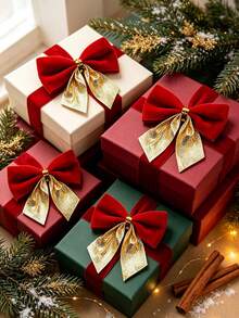 30pcs Christmas Bow Decorations, Red & Gold Bow Christmas Tree Decor, Suitable For Christmas Tree, Wreath, Handrail, Tabletop Decor, Gift Wrapping, DIY Crafts, Indoor/Outdoor Decor, Wedding, Holiday, Christmas Decoration, Christmas Party Decor - A - View 2