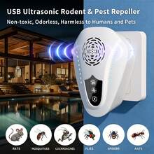 2 Buah Pengusir Hama Ultrasonik Portabel Putih Baru dengan Colokan USB, Pengusir Tikus Frekuensi Variabel Cerdas AI, Pengusir Hama Universal Dalam/Luar Ruangan, Jangkauan Penuh 360° Senyap dan Bebas Suara, Efektif Mengusir Kecoa, Tikus, Serangga, Nyamuk, Laba-laba, Semut, dll., Cocok untuk Rumah, Area Penyimpanan, Loteng, Gudang, Garasi, RV, Hotel, Menciptakan Lingkungan Hidup yang Sehat, Hadiah Paskah dan Natal - USB putih - View 2