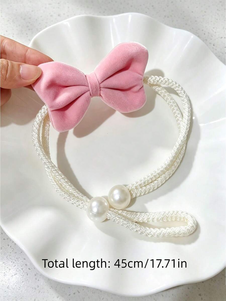 1/2pcs Velvet Fabric Bow Curtain Tiebacks, Mosquito Net Storage Ties, No-Drill Tie Ropes For Curtains, Suitable For Living Room, Bedroom, And Door Curtains, Room Decor, Home Decor, Modern Decor, Easy To Install, No-Drill Tie Ropes, For Home Decorator - Multicolor - View 1