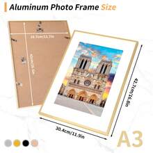 1/3 buah Bingkai Foto Aluminium 30x40cm, Bingkai Foto Hitam, Bingkai Poster A3, Bingkai Sertifikat A4, Bingkai Aluminium Datar Minimalis untuk Digantung di Dinding atau Dekorasi Meja, Bingkai A3 A4 - Warna-warni 2 - View 20
