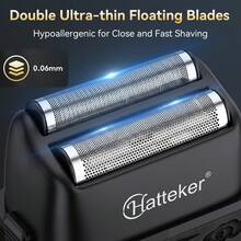 Hatteker 1pc Reciprocating Double Blade Hair Salon Oil Head Multi-Speed Adjustable Whitening Shaver Bald Head Clipper Electric Razor - Multicolor - View 5