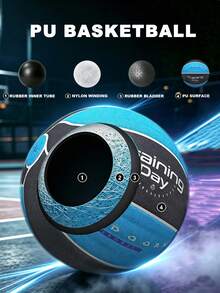 veidoorn Size 7 Basketball, PU Material Basketball For Indoor & Outdoor Training Game, Gift For Boyfriend Or Girlfriend - Blue - View 2
