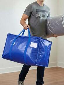 Extra Large Thickened Moving Storage Bag With Sturdy Zipper And Reinforced Handles, Durable Fabric Storage Tote Bag, Suitable For Clothing, Bedding, Ideal For Closet Organization, Home Storage, Moving, Dorm And Seasonal Item Storage - Multicolor - View 2
