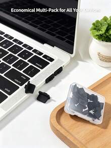 Type C Dust Plug Set With Storage Box, Silicone Anti Dust Port Cover Protector, Anti-Lint Waterproof Dust Stopper For Laptop Phone Electronic Devices, 4/13/90pcs - B - View 6