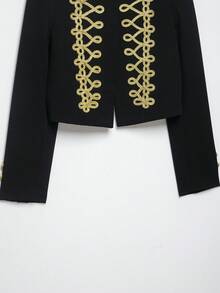 Camellia Autumn/Winter New Women's European And American Style Fashion Minimalist Versatile Short Jacket - Black - View 7
