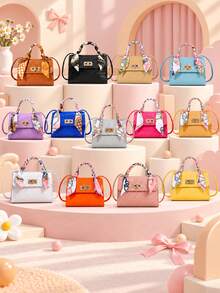 1 buah Tas Tangan Syal Motif Buaya Warna-warni untuk Anak Perempuan, Tas Mini Modis dengan Kunci, Tas Selempang Serbaguna, Cocok untuk Bepergian dan Beraktivitas Sehari-hari, Tersedia Berbagai Warna - Pola Buaya M1334 - View 2