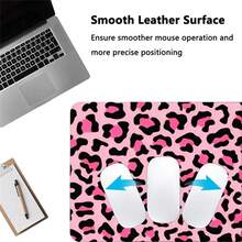 1pc Retro Bright Pink Leopard Print Extended PU Leather Large Desk Mat, 2D Printed Washable Non-Slip Rectangular Keyboard Leather Mouse Pad, Aesthetic Halloween Animal Mat For Home Office School Gamers - View 8