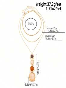Old Money Style Chinese Ink Wash Brown Hollow Resin Pendant Necklace, Women's Vintage Luxury High-End Sweater Chain Neck Accessory - Multicolor - View 4