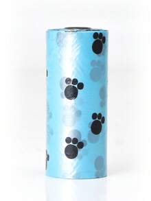 15pcs/Roll, Pet Waste Bags, Solid Color Paw Print Dog Poop Bags, Portable Outdoor Dog Walking Pet Trash Bags - View 9