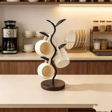 Nordic Style Vertical Tree-Shaped Cup Holder, Minimalist Coffee Cup Storage Rack, Living Room Desktop Key Holder, Kitchen Creative Organizer, Home Decor Accessory, High-Value Home Decoration Ornament, Ideal Housewarming Gift For Friends And Family - Multicolor - View 2