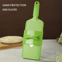 V-Shaped Kitchen Slicer, Handheld Vegetable Slicer With Hand Protection, Metal Blade, Suitable For Potatoes, Cucumbers, Carrots, Cabbage, Easy To Clean And Store - Multicolor - View 17