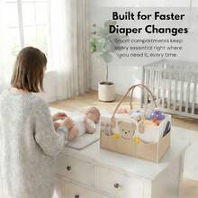 2/1pc One-Piece Felt Diaper Bag, Cartoon Design Outdoor Baby Travel Storage Bag, Can Hold Diapers, Bottles, Milk Boxes, Wet Wipes, Etc. - Multicolor - View 5