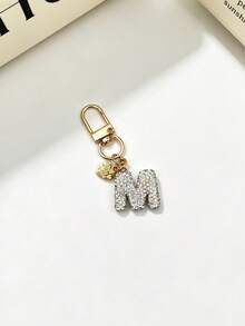 1pc Sparkling Rhinestone Inlaid 26 Letters Heart Pendant Car Key Bag Charm Necklace Friendship Couple Gift - Random Styles - View 21