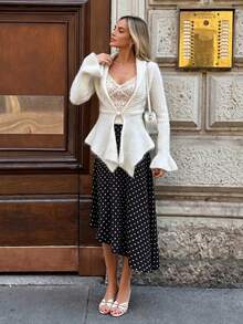 Women's Autumn French Fashion Elegant Solid Color Sweater, Commute/Business - White - View 7