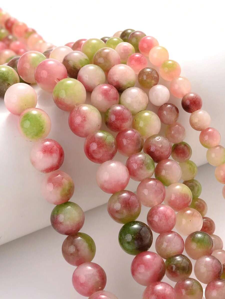 1 Strand Natural Watermelon Tourmaline Stone Round Loose Beads For Jewelry Making Crafting DIY Bracelets Earrings Accessories 6 8 10mm - Multicolor - View 1