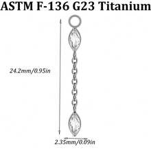 1PC G23 Pure Titanium Differdent CZ Star Heart Charm For Ear Lobe Dangle Hinger Lip Hoop Huggie Earrings Daith Flower Shaped Chain Pendant Accessory - Titanium Color - View 14