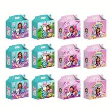 1 Set/12pcs Gabby Cabin Peripheral Gifts, Horn Box Gifts, Candy Scrapbook Kit | Birthday Party Handheld Gift Preferred, Party Handheld Gift Candy Box High Party Packaging Gift Box, Birthday Surprise Gift - Multicolor - View 3