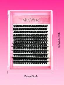Miss Wink 216 Clusters 100D Ultra Dense D Curl Natural Lash Extensions 8-16mm Mix Assorted Pack 3D Portable Handmade Easy DIY Customizable Wear Suitable For Outings Parties Events Daily Use & Perfect Gift For Women Or Girls & Light Makeup Heavy Makeup Daily Wear - D - View 9