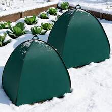 1set Winter Tree, Shrub And Flower Protection Cover - Reusable Frost Protection Bags, Practical Garden Style , Premium Breathable Non‑Woven Fabric, Built‑In Handle + 4Pcs Secure Ground Stakes Detail , Outdoor Potted Plant Frost & Snow Shield Cover - Plant Frost Cover - View 1