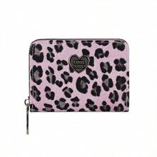 Vintage Y2K Leopard Print Card Holder, CoolGirl Heart Decor Accordion Multi-Slot Wallet - Multicolor - View 14