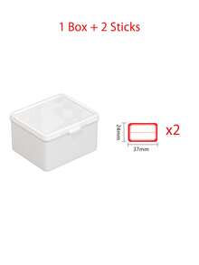 Minimalist White Photocard Storage Box With Lid, Stackable Plastic Card Organizer For K-Pop Photocards Stickers & Small Items, Ins Style Desk Storage With Free Label Stickers, Warm Neutral Desk Decor For Students Collectors - View 14