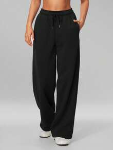 MFVIM Women's Autumn/Winter New Premium Sweatpants Pilates Gym Workout Essential Yoga Fitness Apparel - Premium Black - View 7