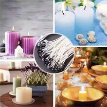100pcs Cotton Candle Wicks With Base, Low Smoke Pre-Waxed Wick,Candle Making Kit Wicks, For DIY Candle Making, Aromatherapy And Handmade Craft Supplies - 100pcs - View 5
