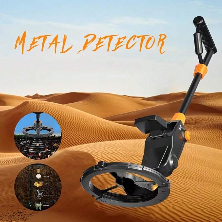 Outdoor Metal Detector, 6.5 Inch Search Coil, LCD Display, Adjustable Sensitivity, Audio Alert And Real-Time Feedback Functions, Suitable For Backyard, Outdoor, Beach Treasure Hunting And More. - Black - View 1
