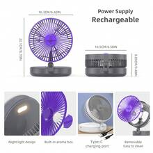 Kipas Meja Multifungsi 3-in-1 1PC Baru 2026, Kipas Meja Lipat 90°, Kipas Dinding, Dengan Lampu Malam Warna Hangat, Pengait Tersembunyi, Cocok Untuk Kantor, Rumah, dan Luar Ruangan, Kipas USB Portabel - Kipas Meja - View 12