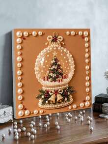 Handmade Pearl Painting Set With Frame, Crystal Ball Pattern Design, Full Set Of Hand Tools, Drill Pen, Rubber Plate, Latest Frame Art, Christmas Gift. - A - View 5